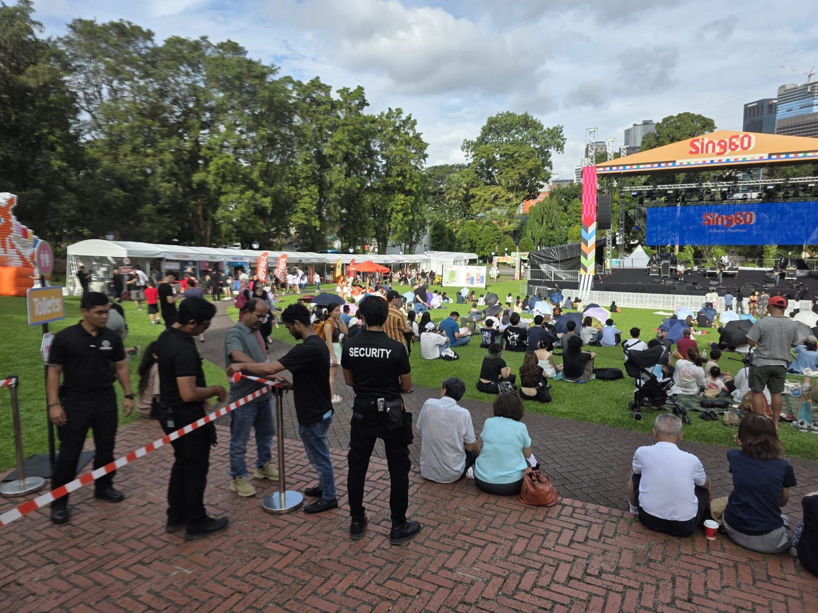Hawkeye officers managing the perimeter at the Sing50 festival