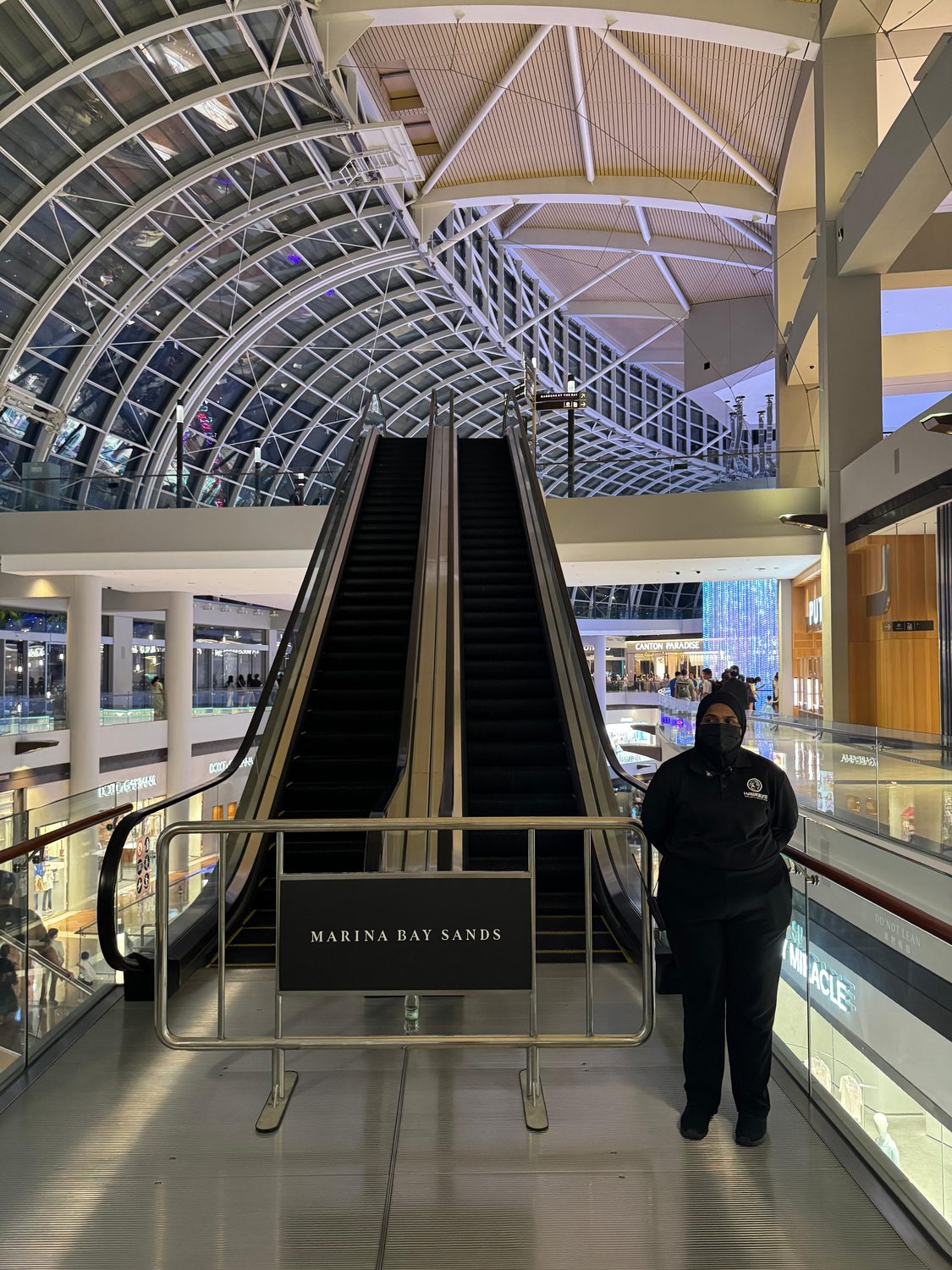 A Hawkeye officer on static watch at a Singapore landmark