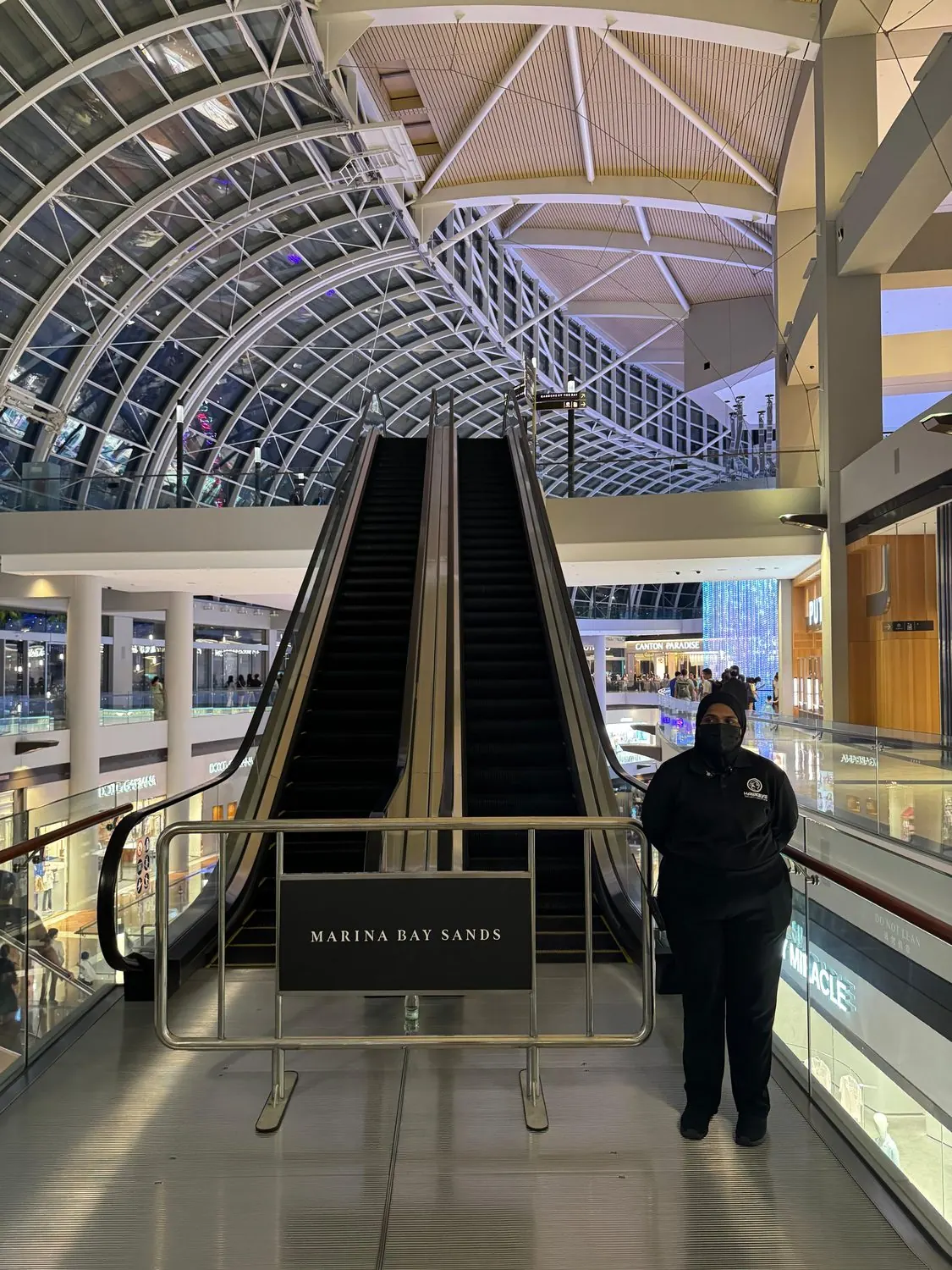 A Hawkeye officer on static watch at a Singapore landmark
