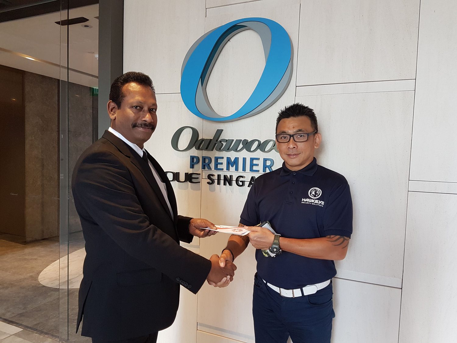 A Hawkeye officer at Oakwood Premier OUE Singapore