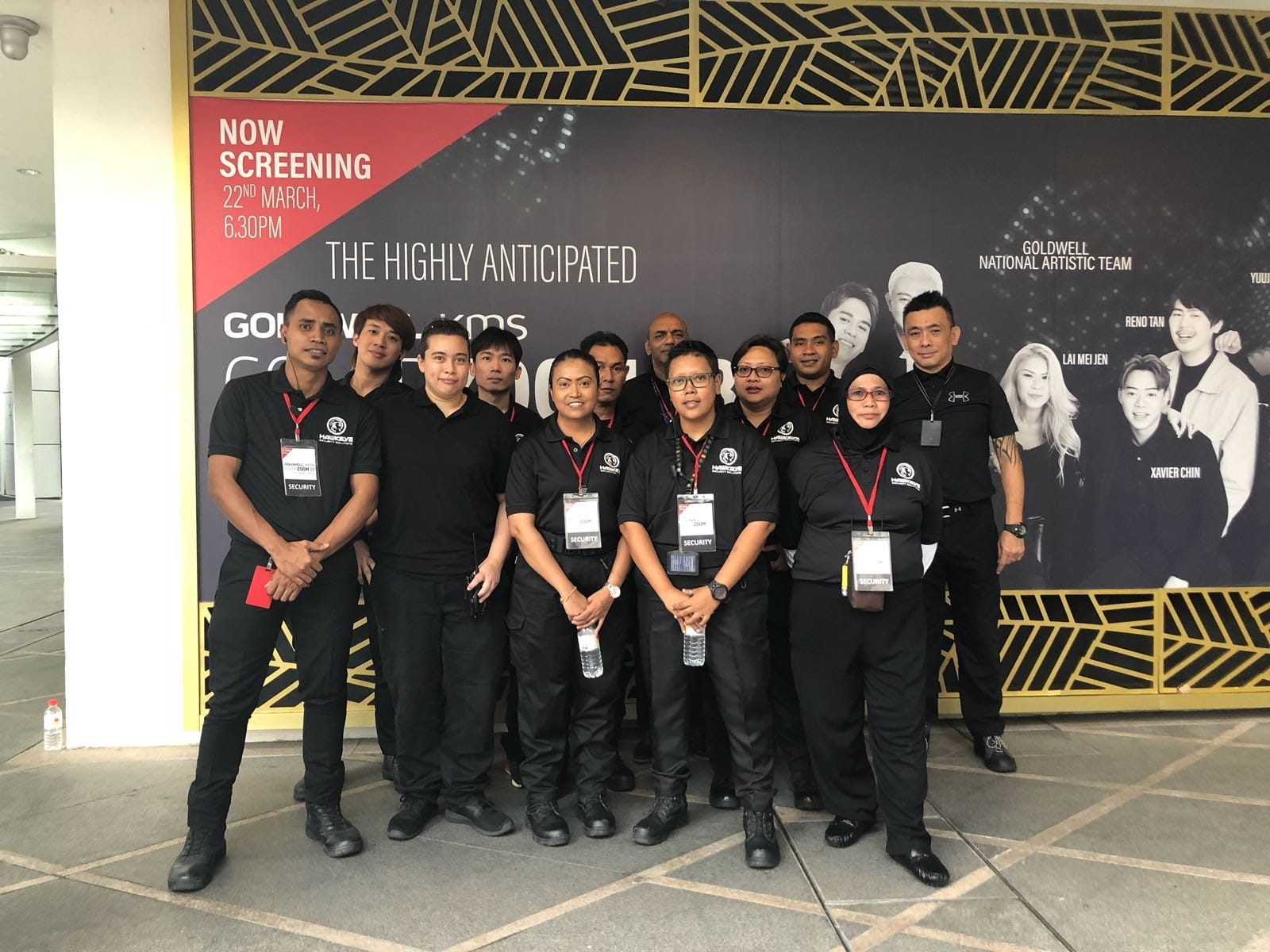 Hawkeye event-security team at a Goldwell brand event in Singapore
