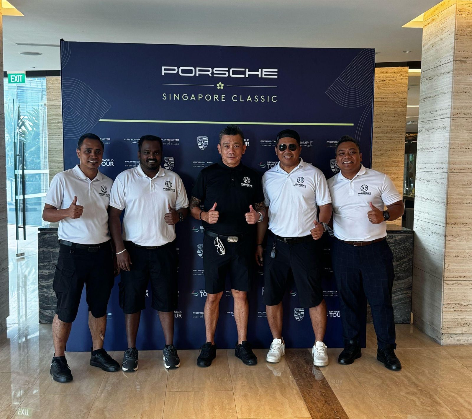 Hawkeye officers at the Singapore Classic golf tournament